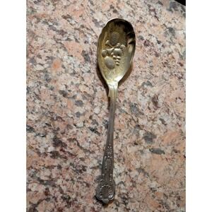 Sheffield England Kings Pattern Silverplate Spoon with Gold Wash - 9"Long.
